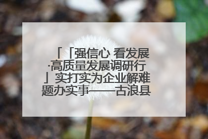 「强信心 看发展·高质量发展调研行」实打实为企业解难题办实事——古浪县优化营商环境助力企业高质量发展见闻