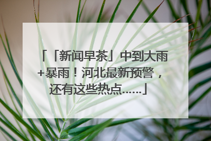 「新闻早茶」中到大雨+暴雨！河北最新预警，还有这些热点……