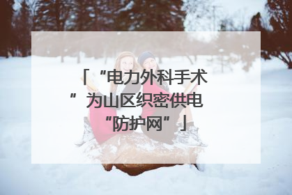 “电力外科手术”为山区织密供电“防护网”