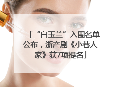 “白玉兰”入围名单公布，浙产剧《小巷人家》获7项提名