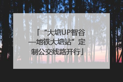 “大塘UP智谷—地铁大塘站”定制公交线路开行