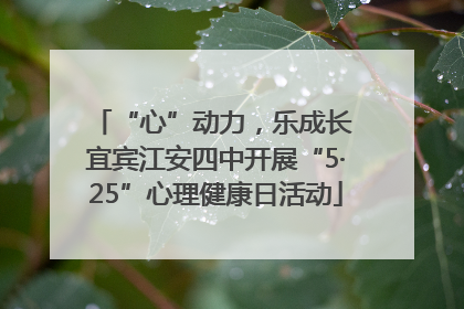 “心”动力，乐成长 宜宾江安四中开展“5·25”心理健康日活动