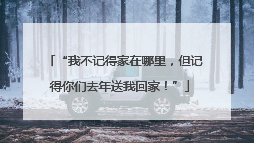 “我不记得家在哪里，但记得你们去年送我回家！”