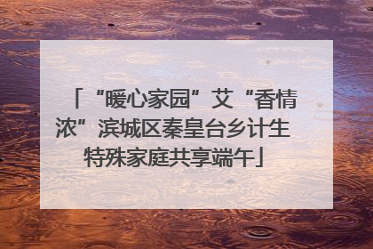 “暖心家园”艾“香情浓”滨城区秦皇台乡计生特殊家庭共享端午