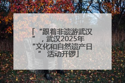 “跟着非遗游武汉”，武汉2025年“文化和自然遗产日” 活动开锣