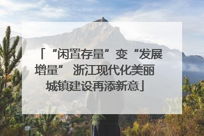 “闲置存量”变“发展增量” 浙江现代化美丽城镇建设再添新意