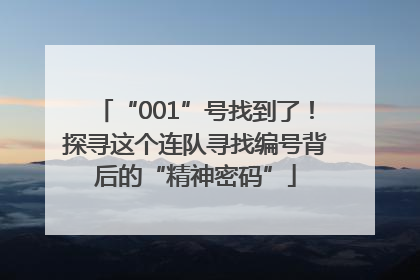 “001”号找到了！探寻这个连队寻找编号背后的“精神密码”