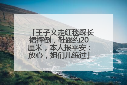 王子文走红毯踩长裙摔倒，鞋跟约20厘米，本人报平安：放心，姐们儿练过