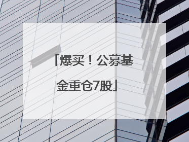 爆买！公募基金重仓7股