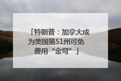 特朗普：加拿大成为美国第51州可免费用“金穹”