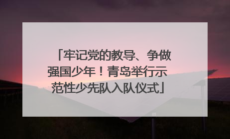 牢记党的教导、争做强国少年！青岛举行示范性少先队入队仪式