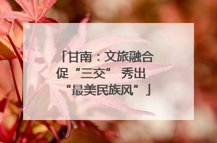 甘南：文旅融合促“三交” 秀出“最美民族风”