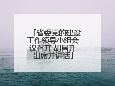 省委党的建设工作领导小组会议召开 胡昌升出席并讲话