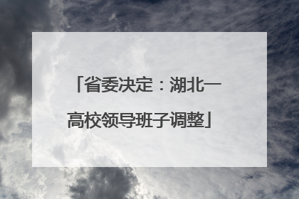 省委决定：湖北一高校领导班子调整