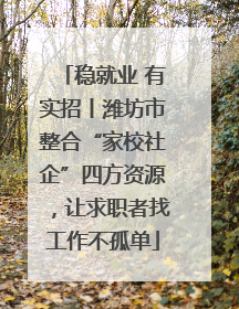 稳就业 有实招丨潍坊市整合“家校社企”四方资源，让求职者找工作不孤单