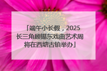 端午小长假，2025长三角顾锡东戏曲艺术周将在西塘古镇举办