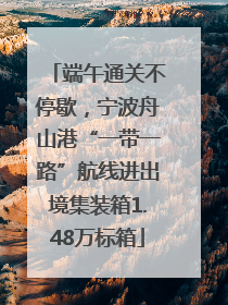 端午通关不停歇，宁波舟山港“一带一路”航线进出境集装箱1.48万标箱
