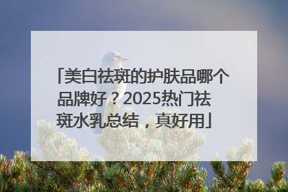 美白祛斑的护肤品哪个品牌好？2025热门祛斑水乳总结，真好用