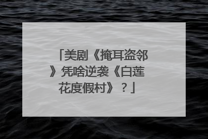 美剧《掩耳盗邻》凭啥逆袭《白莲花度假村》？