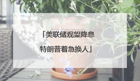 美联储观望降息 特朗普着急换人