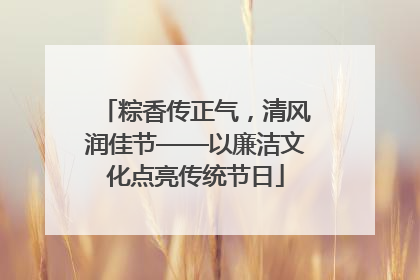 粽香传正气，清风润佳节——以廉洁文化点亮传统节日