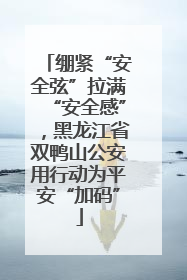 绷紧“安全弦”拉满“安全感”，黑龙江省双鸭山公安用行动为平安“加码”