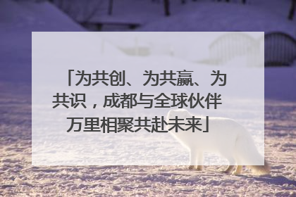 为共创、为共赢、为共识，成都与全球伙伴万里相聚共赴未来
