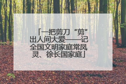 一把剪刀“剪”出人间大爱——记全国文明家庭常凤灵、徐长国家庭