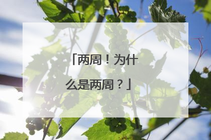 两周！为什么是两周？