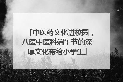 中医药文化进校园，八医中医科端午节的深厚文化带给小学生