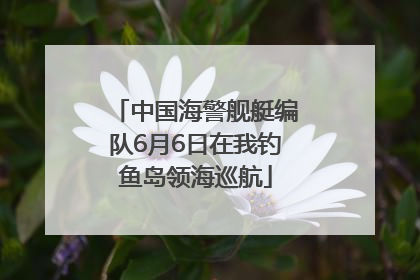 中国海警舰艇编队6月6日在我钓鱼岛领海巡航