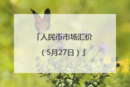 人民币市场汇价（5月27日）