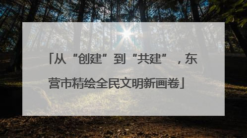 从“创建”到“共建”，东营市精绘全民文明新画卷