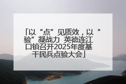 以“点”见质效，以“验”凝战力  英德连江口镇召开2025年度基干民兵点验大会