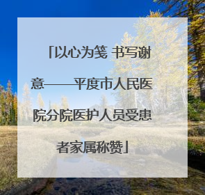 以心为笺 书写谢意——平度市人民医院分院医护人员受患者家属称赞