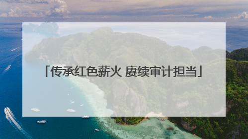 传承红色薪火 赓续审计担当