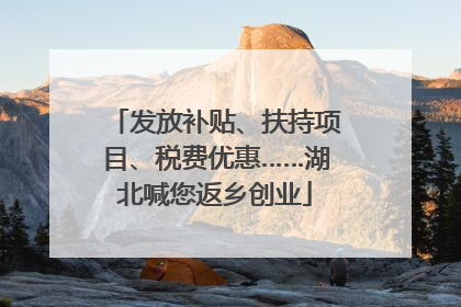 发放补贴、扶持项目、税费优惠……湖北喊您返乡创业
