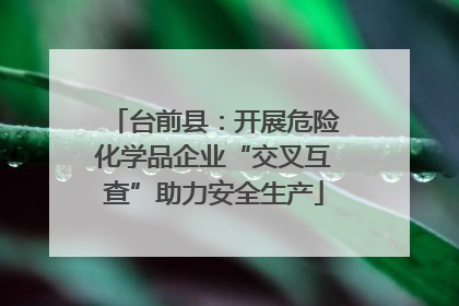 台前县：开展危险化学品企业“交叉互查”助力安全生产