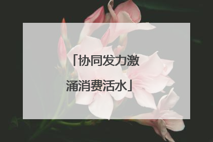 协同发力激涌消费活水