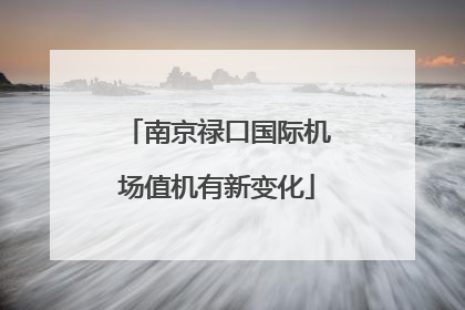 南京禄口国际机场值机有新变化