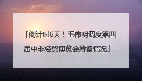 倒计时6天！毛伟明调度第四届中非经贸博览会筹备情况