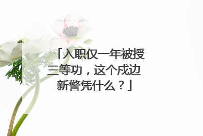 入职仅一年被授三等功，这个戍边新警凭什么？