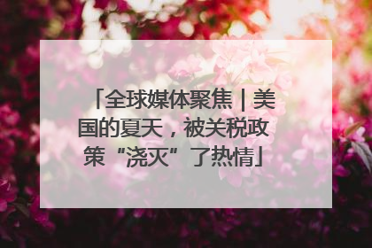 全球媒体聚焦｜美国的夏天，被关税政策“浇灭”了热情