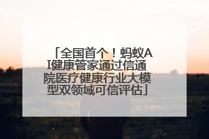 全国首个！蚂蚁AI健康管家通过信通院医疗健康行业大模型双领域可信评估