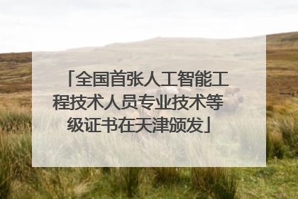 全国首张人工智能工程技术人员专业技术等级证书在天津颁发