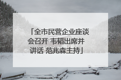 全市民营企业座谈会召开 韦韬出席并讲话 范兆森主持