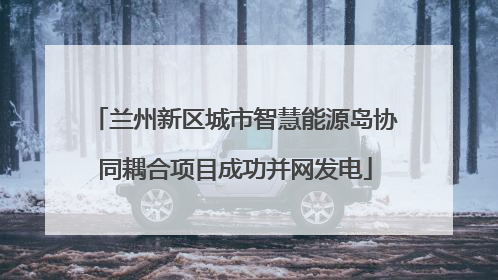 兰州新区城市智慧能源岛协同耦合项目成功并网发电