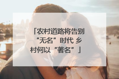 农村道路将告别“无名”时代 乡村何以“著名”