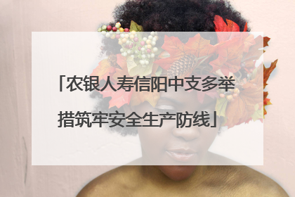 农银人寿信阳中支多举措筑牢安全生产防线