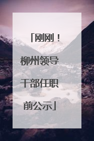 刚刚！柳州领导干部任职前公示